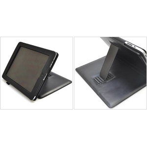 iPad ケース　高級感あふれる♪スタンド付きレザーケース(ブラウン)