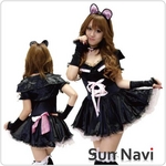 コスプレ　猫耳メイド・黒