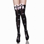 2010年新作☆ドクロ柄×ピンクリボンストッキング　コスプレ