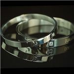 [DUAL∞DESTINY] ジュエリーステンレス製 CZダイヤ入り Silver×PointBlackブレスレット メンズSV／1セット1点（DD巾着付き）
