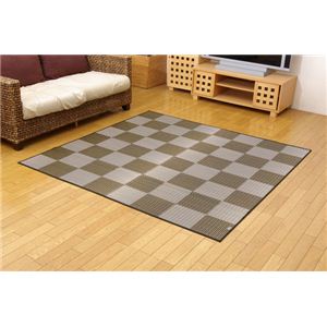 純国産 い草花ござカーペット 『銀河』 グレー 江戸間4.5畳（約261×261cm）