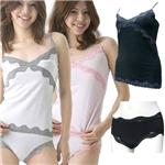 ゲルマONAKAシェイプアップキャミ＆ショーツ　ピンク　Ｍ-Ｌ