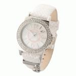 【Geparlys:ジェパーリー】GP901 レディースウォッチ チャーム付きホワイトパイソンレザーベルト(ホワイト文字盤)