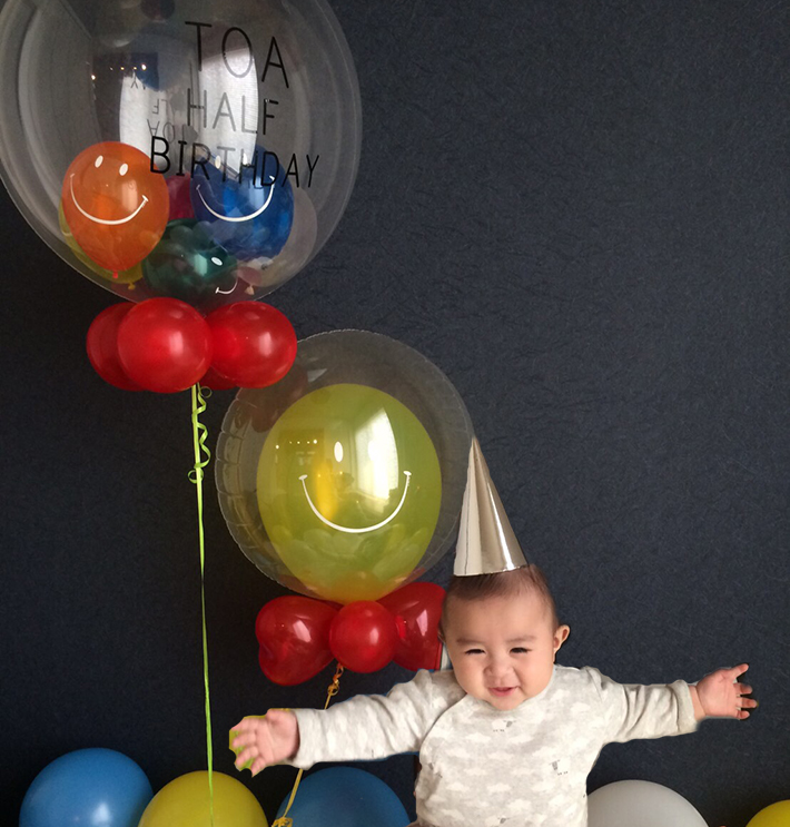 ハーフバースデーのお祝いバルーン
