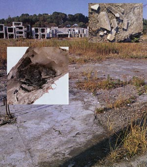 アスベスト工場のあとの写真