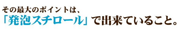 その最大のポイントは、「発泡スチロール」で出来ていること