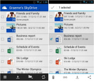 写真 Android端末向け「SkyDrive」アプリの表示例