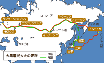 大黒屋光太夫の足跡