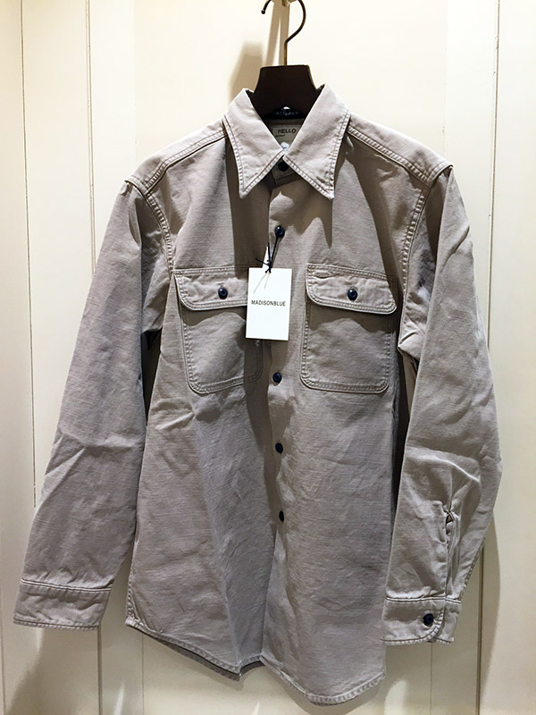 413t*マディソンブルー コットン ハンプトンバックサテンシャツ  