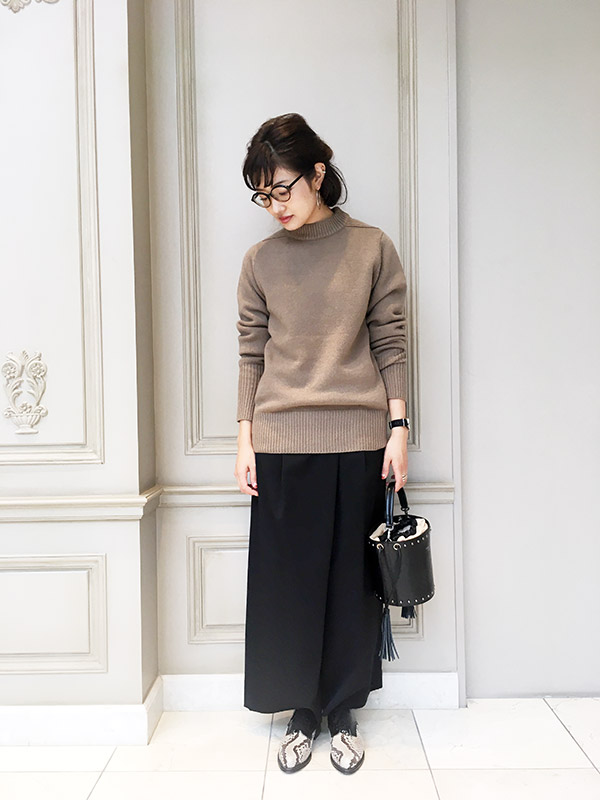 HYKEハイク コットンニット （HYKE(ハイク) / カシミヤ混クルーネック  