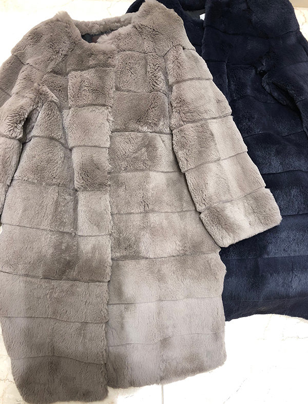 楽天市場】3B4 リアルラビットファーコート ふわふわリアルファー  