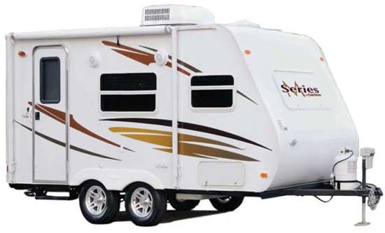 Coachmen Capri Micro small travel trailer.