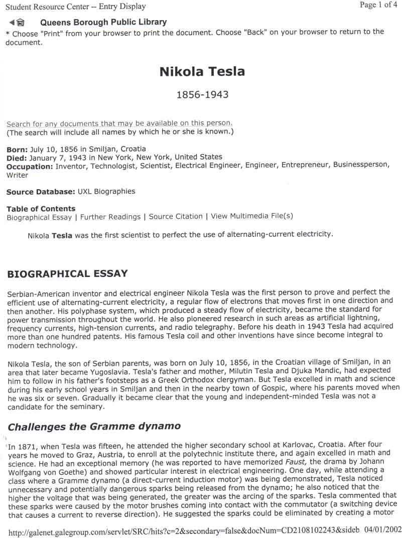 Biographical Narrative Essays - Blogger