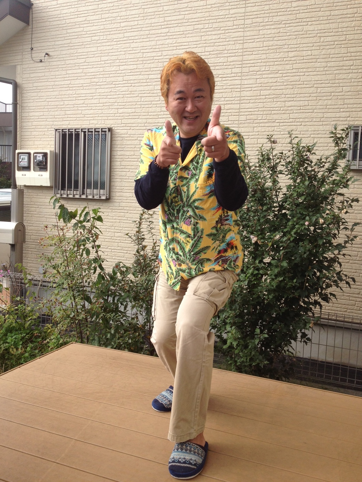 アロハシャツとロンTをセオリー通りに着てみた画像