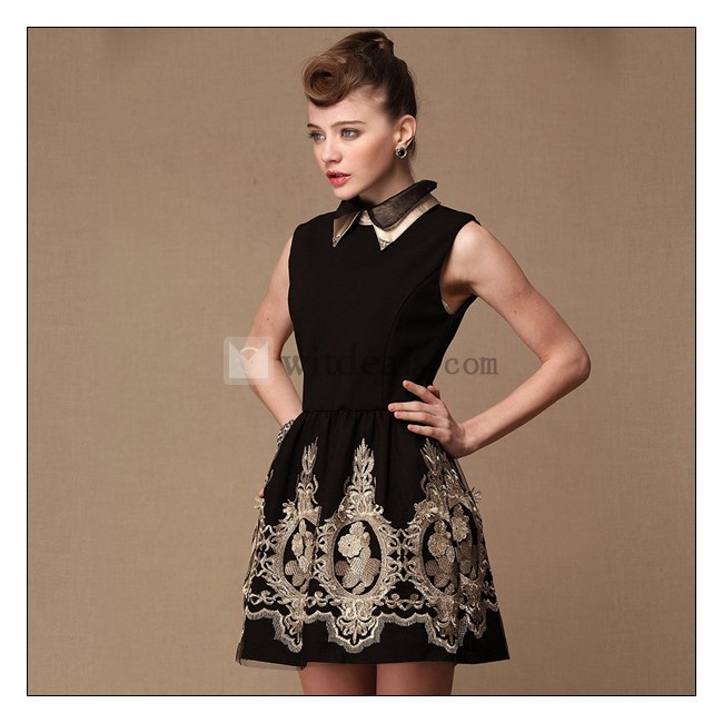 レディーズ ワンピース 刺繍ワンピース パーティードレス ノースリーブワンピ ワンピース レース 通勤ワンピ ファッション ワンピース ミニワンピ 通販